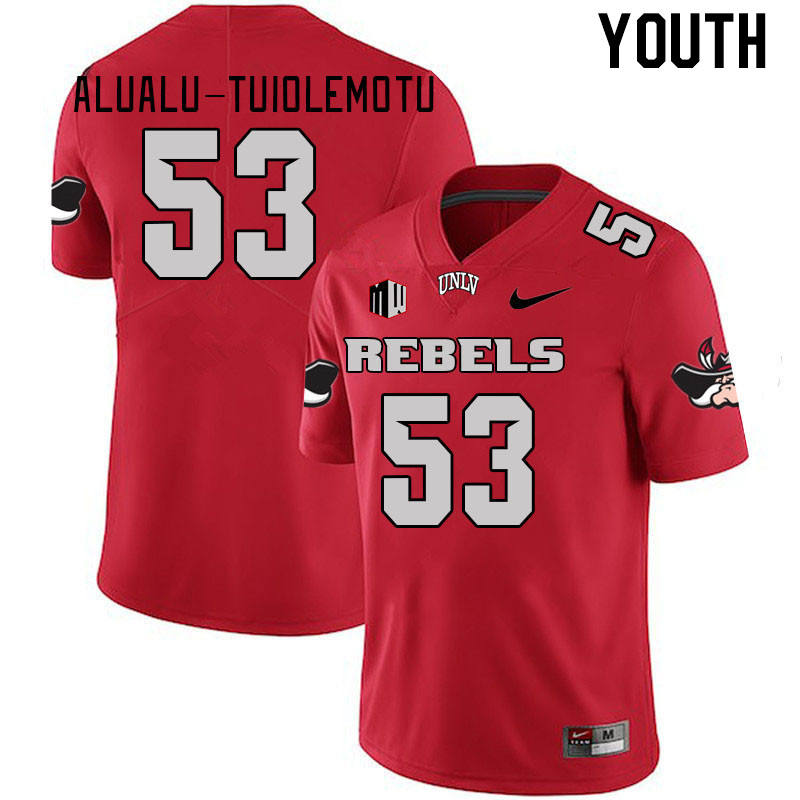 Youth #53 Blesyng Alualu-Tuiolemotu UNLV Rebels 2023 College Football Jerseys Stitched-Scarlet - Click Image to Close